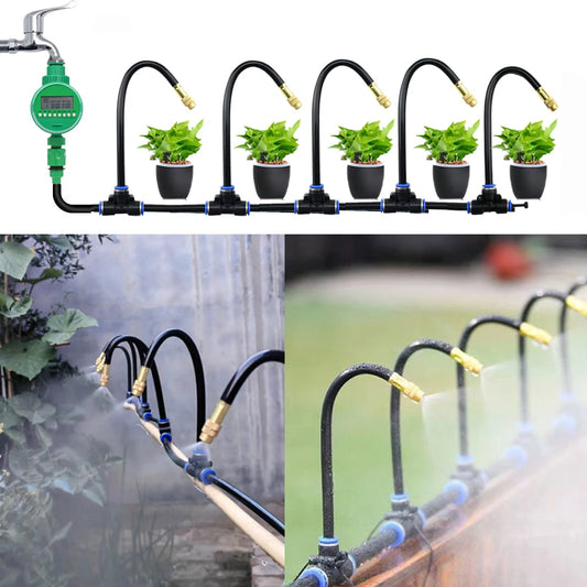 DIY Universal Spray Kit - Flexible Bending Design for Greenhouse, Garden, Patio Misting and Plant Watering Irrigation System