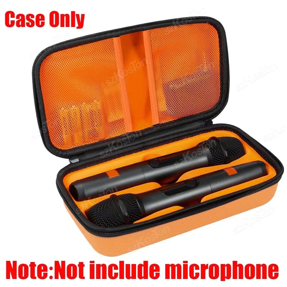 Portable EVA Wireless Microphone Carrying Case – Compatible with JBL Dual Mic System for Travel, Camping & Trips