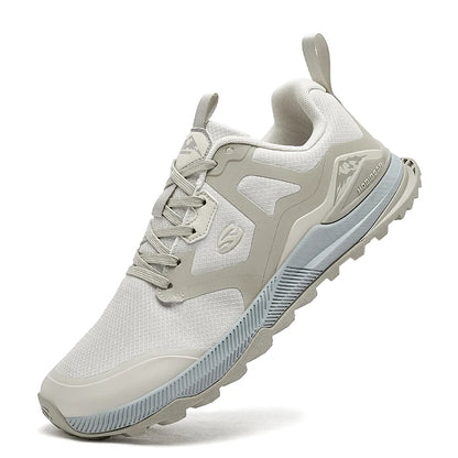 HOBIBEAR Unisex Hiking Sneakers - Lace-Up Artificial Leather Walking Shoes for Outdoor Adventures and Travel