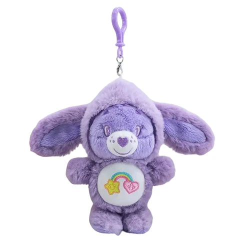 Care Bears Plush Keychain - 17cm Rabbit Ear Hood Furry Cartoon Bag Charm