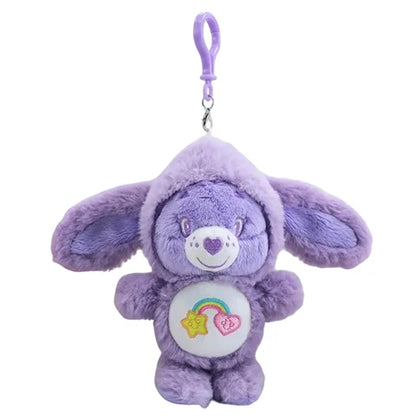 Care Bears Plush Keychain - 17cm Rabbit Ear Hood Furry Cartoon Bag Charm