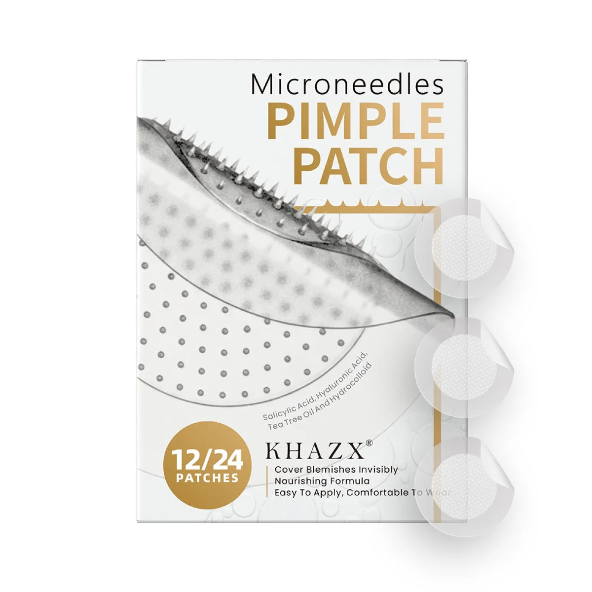 Microneedle Pimple Patches - 24-Pack Hydrocolloid Microdart Acne & Blemish Treatment Patches