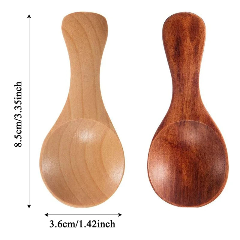 1–10PCS Mini Natural Wooden Spoons – Small Scoop for Tea, Honey, Coffee, Salt, Sugar & Kitchen Cooking Tools
