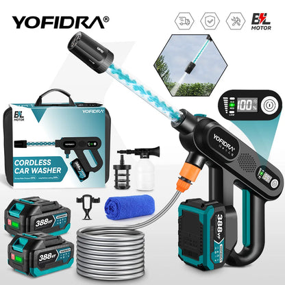 YOFIDRA 220Bar Brushless High Pressure Car Washer – 3 Gear Electric Spray Gun for Makita 18V Battery, Garden & Vehicle Cleaning