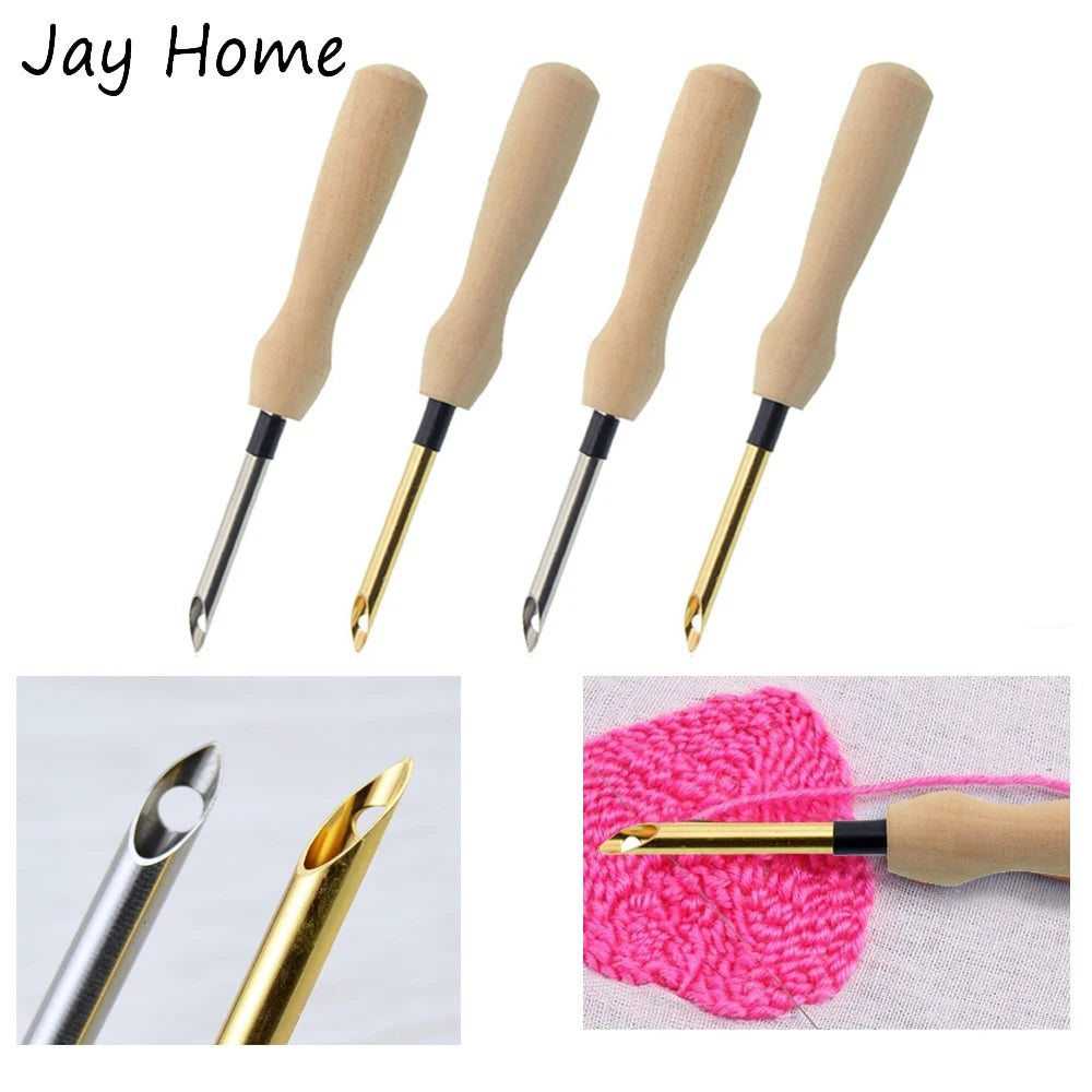 6 Pcs Punch Needle Beginner Kit – Adjustable Rug Punch Needles with Yarn for Cross Stitch and Embroidery Crafts