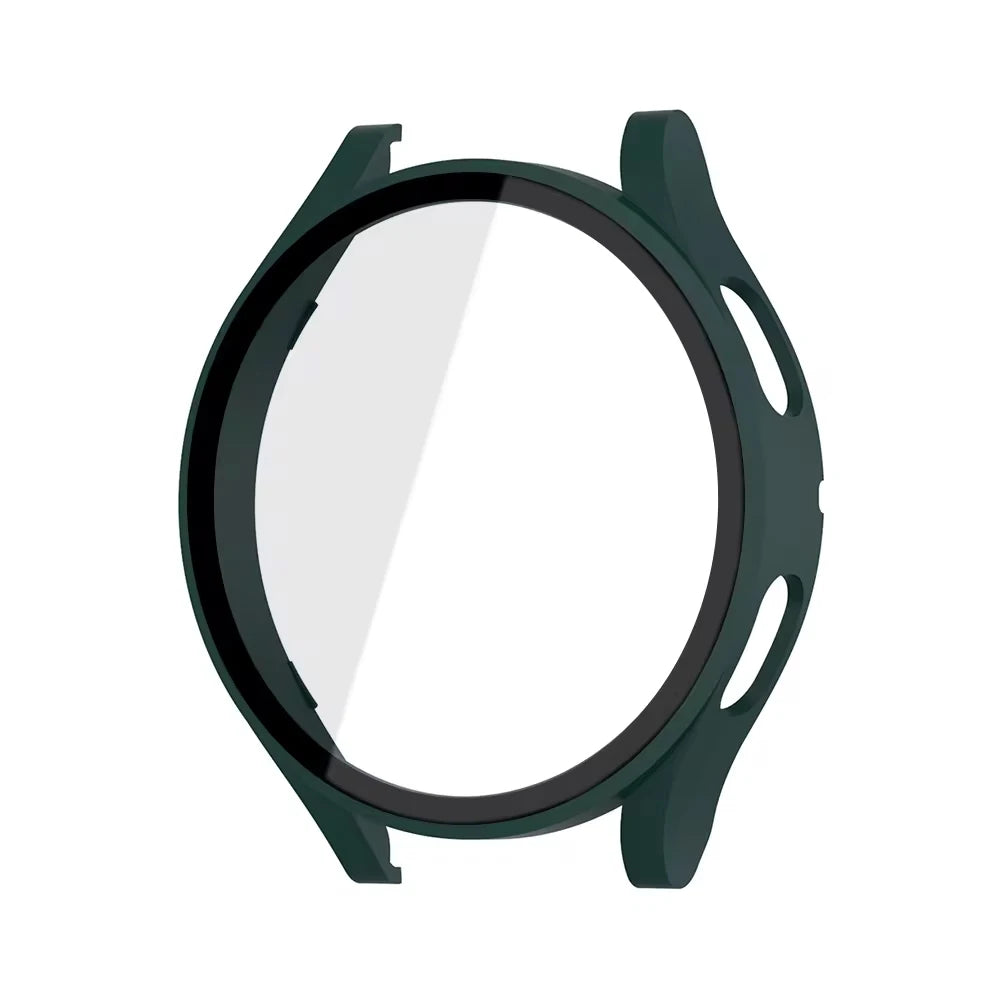 Tempered Glass & PC Bumper Case for Samsung Galaxy Watch 4/5/6/7/8 – Full Coverage Protective Cover (40mm & 44mm)