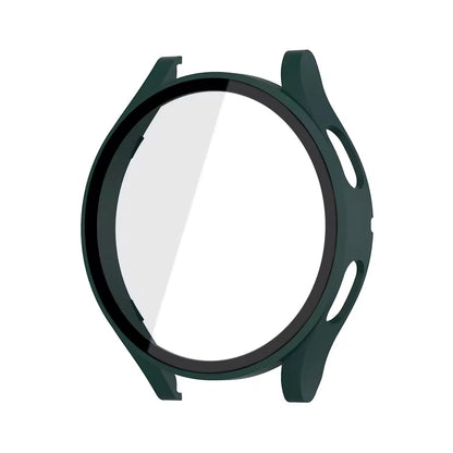 Tempered Glass & PC Bumper Case for Samsung Galaxy Watch 4/5/6/7/8 – Full Coverage Protective Cover (40mm & 44mm)
