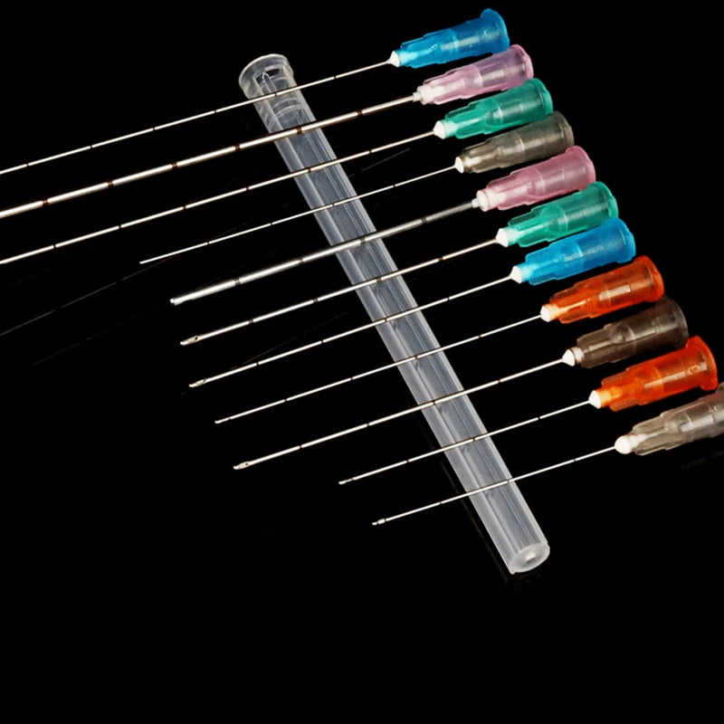 50pcs Disposable Blunt-Tip Cannula Needles — 22G 23G 25G 27G 18G Micro Body Piercing Syringe, 50mm/70mm