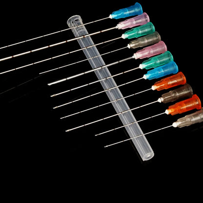 50pcs Disposable Blunt-Tip Cannula Needles | 18G–27G Micro Piercing Syringe