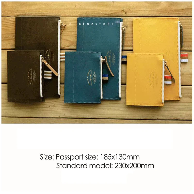 Fromthenon Travel Notebook with Special Paper – Washable Zipper Storage Bag, Pen Case & Stationery Organizer Supplies