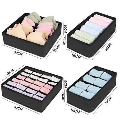 Underwear & Sock Storage Organizer Box – Bra, Socks & Clothing Drawer Divider for Wardrobe & Cabinet Organization System