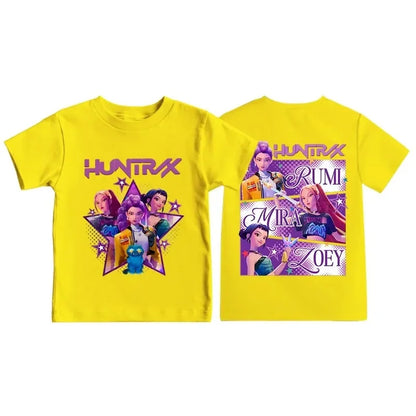 2025 KPop Demon Hunters Graphic T-Shirt – Summer Kids Short Sleeve Top for Girls and Boys, Comfortable Movie-Inspired Tee