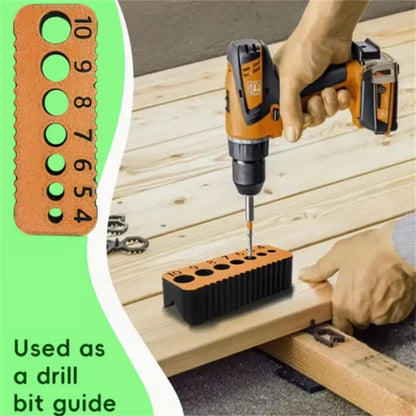 Multi-Size Drill Guide Jig – 4–10mm Precision Drill Bit Alignment Tool for DIY Woodworking, Joints & Accurate Hole Positioning