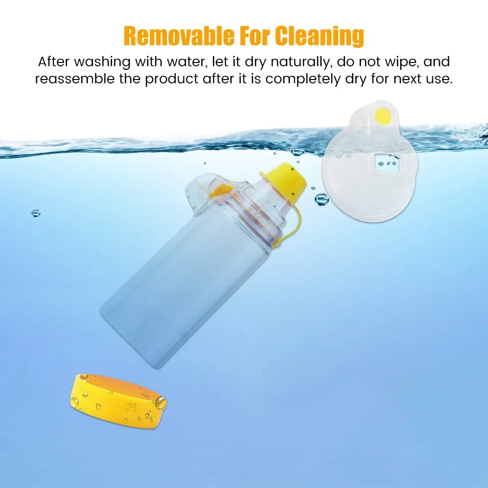 Asthma Inhaler Spacer & Nebulizer — Adult, Child, and Baby Aerosol Compressor with Mist Storage Bottle, Mask, and Tank Cup