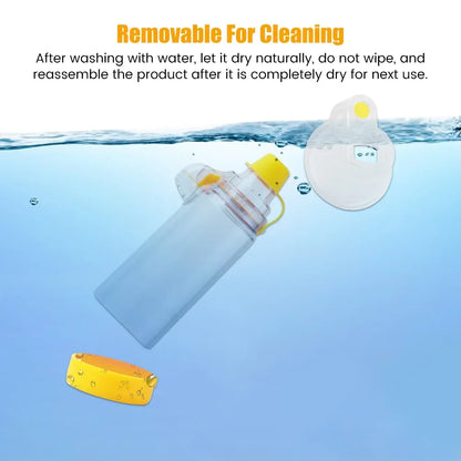 Asthma Inhaler Spacer & Nebulizer — Adult, Child, and Baby Aerosol Compressor with Mist Storage Bottle, Mask, and Tank Cup