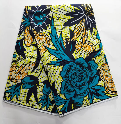 African Real Wax Print Fabric - 100% Cotton Nigerian Ankara Sewing Material for Party Dresses