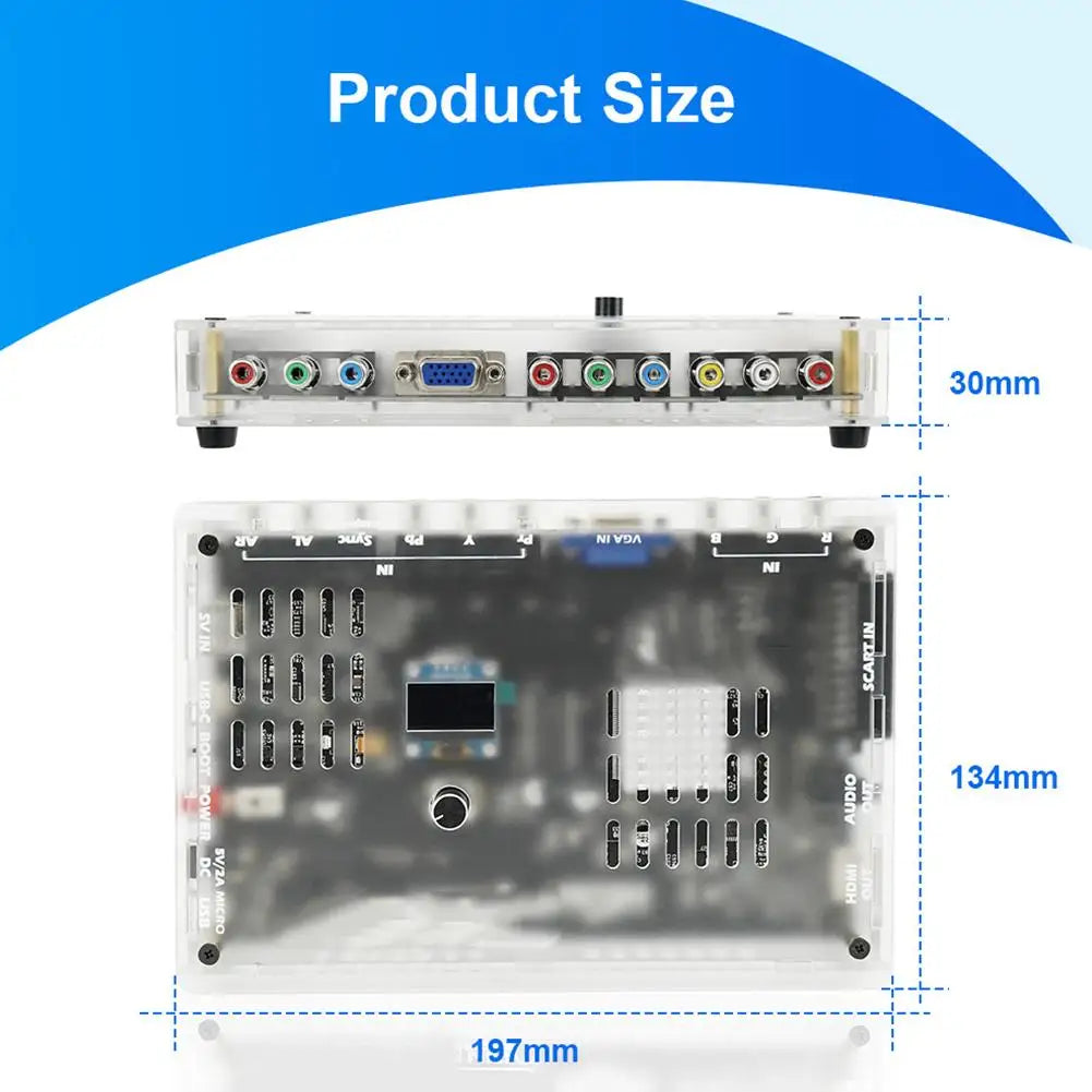GBSC Pro GBS High-End Video Converter – SCART, RGBS, YPbPr, VGA & Composite (AV/SV) to HDMI for Retro Game Consoles