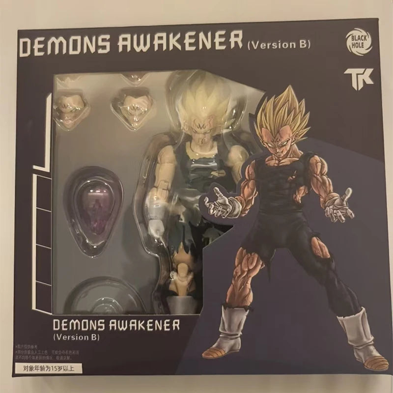 Majin Vegeta Super Saiyan Action Figure - Full Power Battle Damage Anime Collectible Model Toy