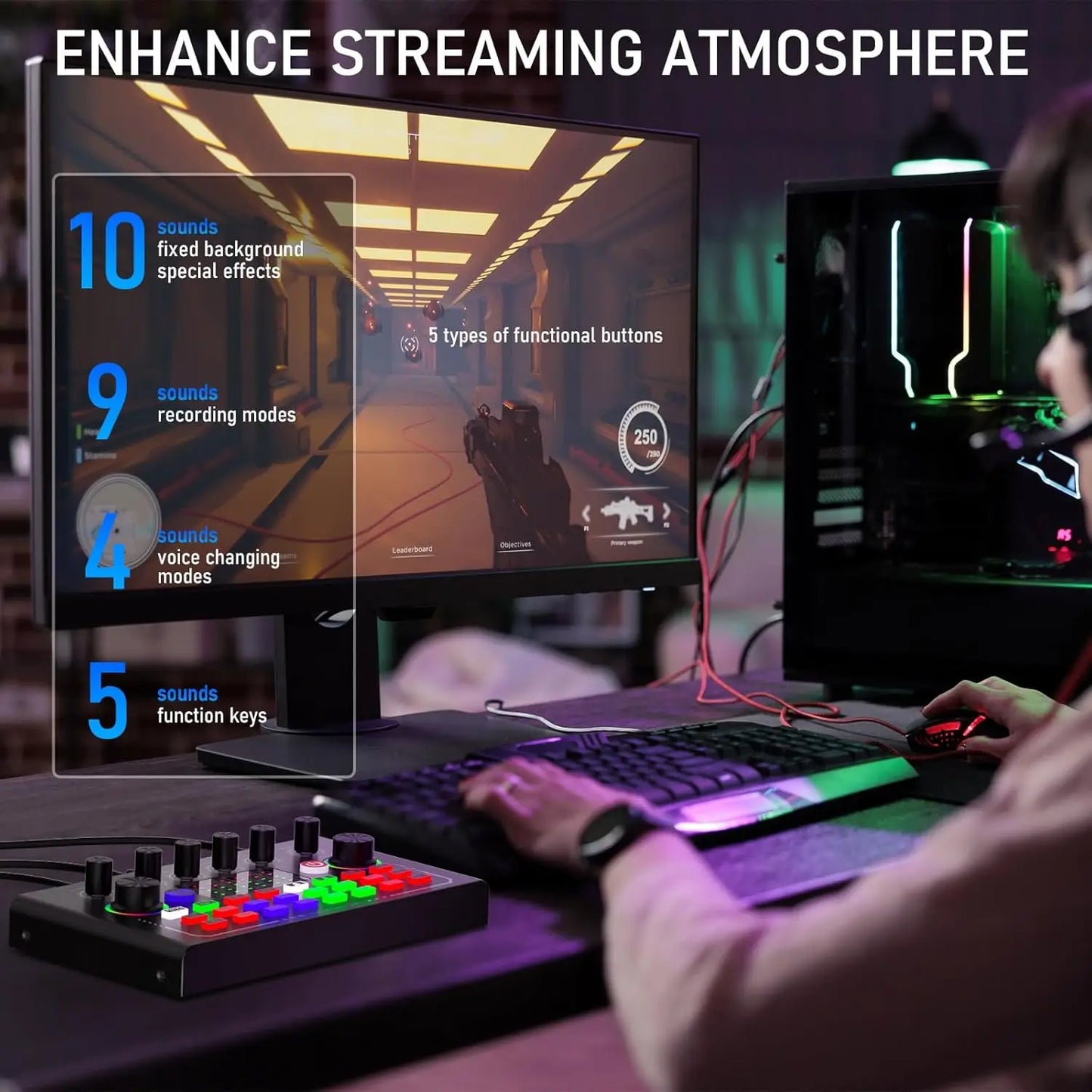 F009 Live Sound Card Kit - BM-800 Microphone Set for Podcasting, Audio Recording & YouTube Streaming