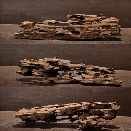 Natural Wooden Driftwood Aquarium Decor – Porous Fish Tank Decoration for Crabs, Shrimp & Fish