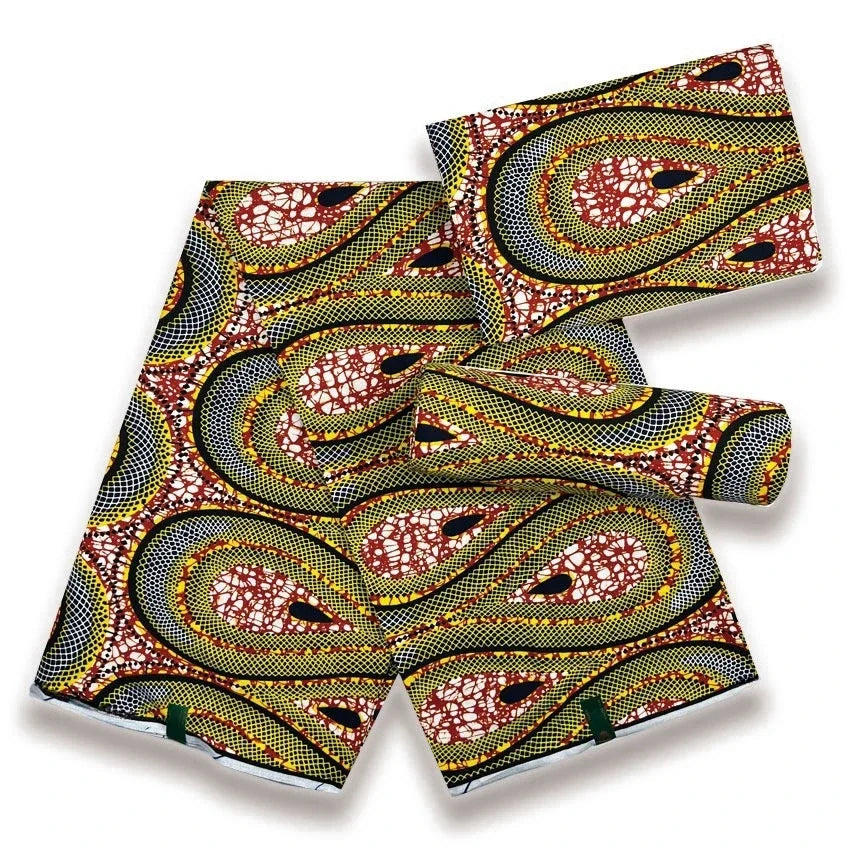 African Wax Print Fabric - 100% Cotton Nigerian Ankara Batik Material for Women’s Dresses