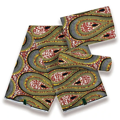 African Wax Print Fabric - 100% Cotton Nigerian Ankara Batik Material for Women’s Dresses