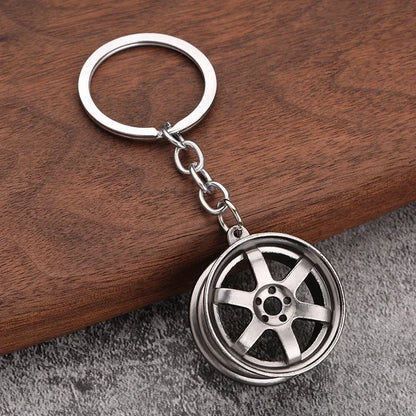Creative Gear Head Keychain – Speed Gearbox & Turbo Hub Brake Disc Pendant for Car Keys, Shock Absorber Keyring