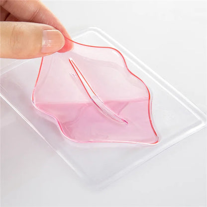 5PCS Crystal Collagen Lip Masks – Moisturizing & Plumping Pink Lip Patches for Nourishing Skincare