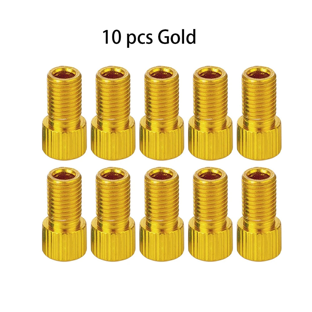10-Color Aluminum Bicycle Valve Adapter – PRESTA to SCHRADER Converter for Bikes & Cars