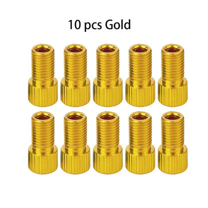 10-Color Aluminum Bicycle Valve Adapter – PRESTA to SCHRADER Converter for Bikes & Cars