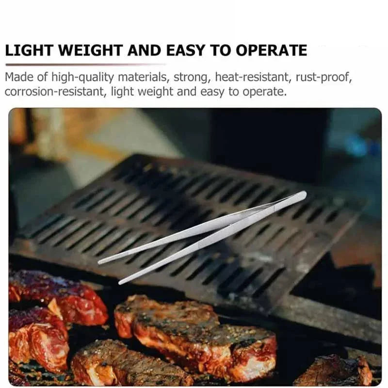Multifunction BBQ Tongs – Stainless Steel Food Clip, Churrasco Tweezers, Buffet & Kitchen Gadgets Tool