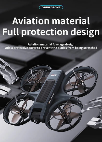 X226 Drone VR – Brushless RC Quadcopter with Dual HD Camera, Optical Flow Hover, Obstacle Avoidance, Remote Control Toy for Boys