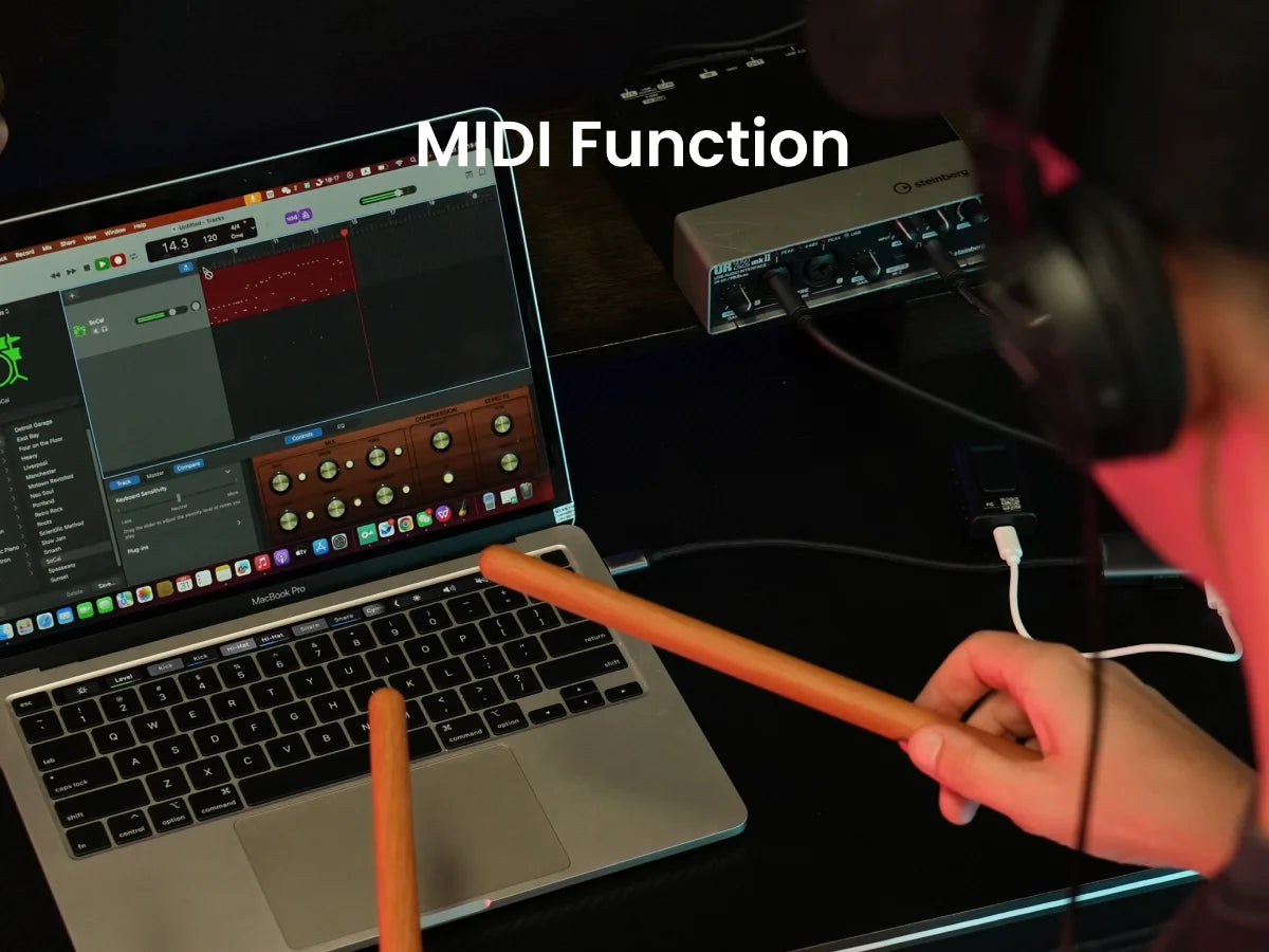 AeroBand PocketDrum 2 MAX – Somatosensory Digital Electronic Drum Stick Set with Foot Pedals & Bluetooth Adapter