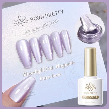 BORN PRETTY Cat Magnetic Gel Nail Polish 117 Colors 10ml Full Coverage Semi-Permanent Soak-Off Nail Varnish for Salon Manicure Glitter Cat Eye Nails