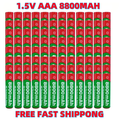 NEW 8800mAh Rechargeable AAA Alkaline Battery – 1.5V for Clocks, Mice, Computers, Toys & More