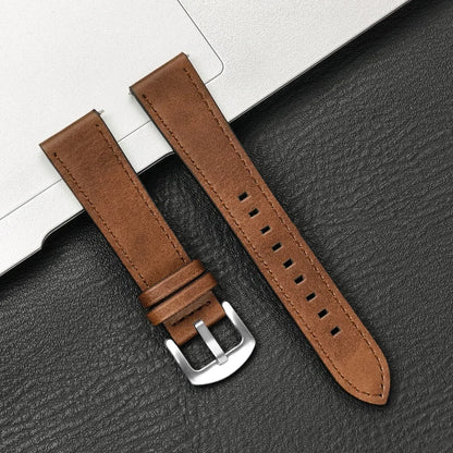 Leather Watch Strap 20mm/22mm - Vintage Replacement Band for Samsung Galaxy Watch 7/6/5/4 and Xiaomi Redmi Watch 3 Lite/Active