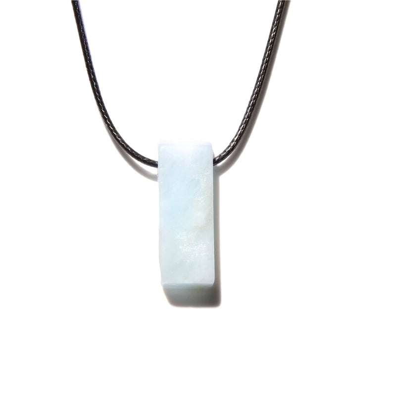 Men's Vintage Rectangle Obsidian Pendant Necklace – Natural Tiger Eye & Labradorite Gem, Leather Rope Braid Healing Jewelry