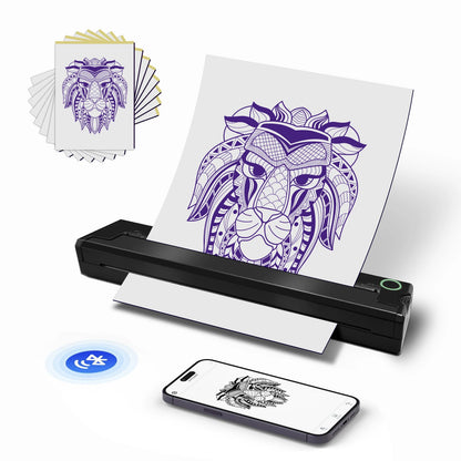 Portable Thermal Tattoo Stencil Printer – A4 Wireless Bluetooth Photo & PDF Printing from Smartphone