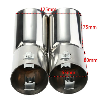 Stainless Steel Dual Muffler Tips for VW Golf 4, Bora, Jetta – Car Exhaust Tailpipes