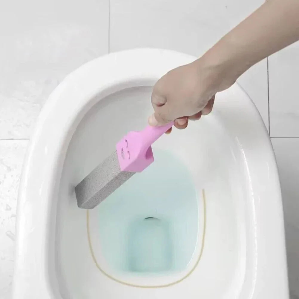 Natural Pumice Stone Toilet Cleaning Brush - Tough Stain and Dirt Remover with Easy-Hang Design for Bathroom Cleaning