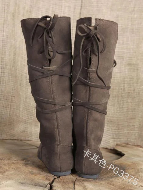 Men’s Medieval Viking Boots – PU Leather Knight LARP Shoes Retro Nordic Warrior Cosplay Carnival Costume Footwear