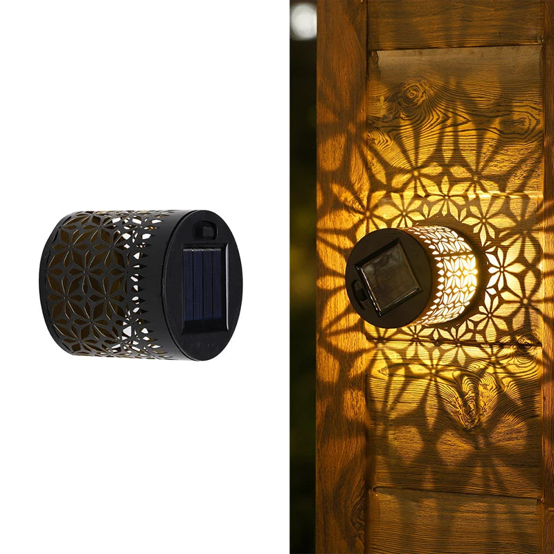 Solar Mandala Fence Lights - Decorative Garden Wall Lamps for Patio, Courtyard & Walkway Decor