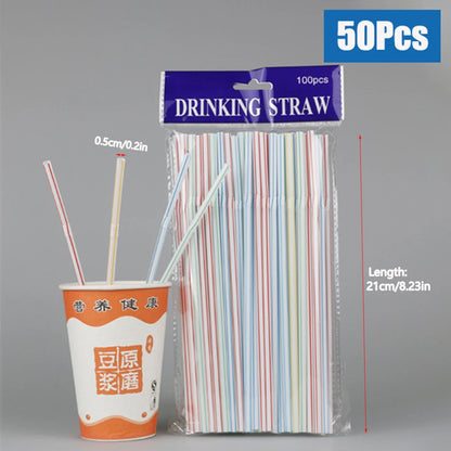 50-3000Pcs Multicolor Drinking Straws - Black Beverage Straws for Milk Tea, Bar, Party, Wedding & Kitchen Accessories