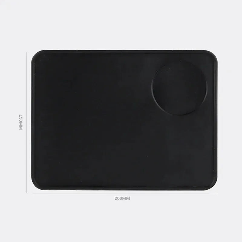 Anti-Skid Coffee Tamper Mat – Food-Grade Silicone Pad, Thickened Black Espresso Tamping Mat for Office, Bar & Café