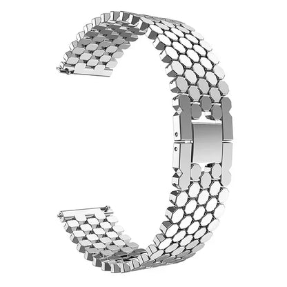 22mm/20mm Stainless Steel Strap for Samsung Galaxy Watch 3, Gear S3, Active 2 & Huawei/Amazfit Watch Bracelet