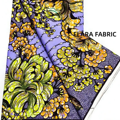 African Golden Glitter Wax Fabric - Soft Cotton Ankara Batik Print Material for Uniforms