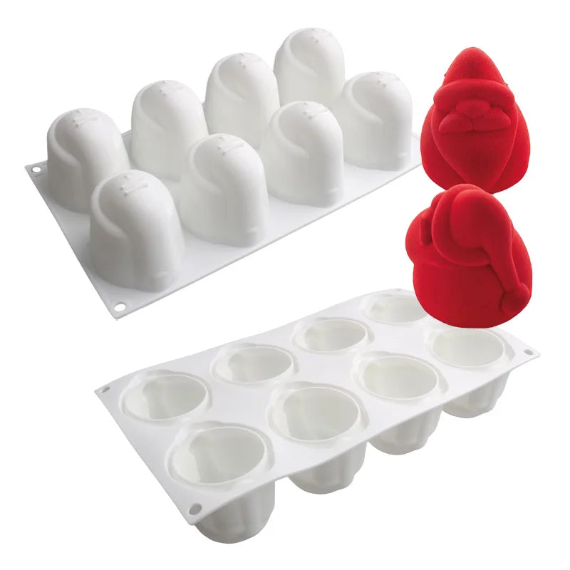Christmas Silicone Cake Molds — Tree, Snowflake & Hat Shapes for Mousse, Chocolate & Holiday Baking