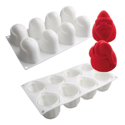 Christmas Silicone Cake Molds — Tree, Snowflake & Hat Shapes for Mousse, Chocolate & Holiday Baking