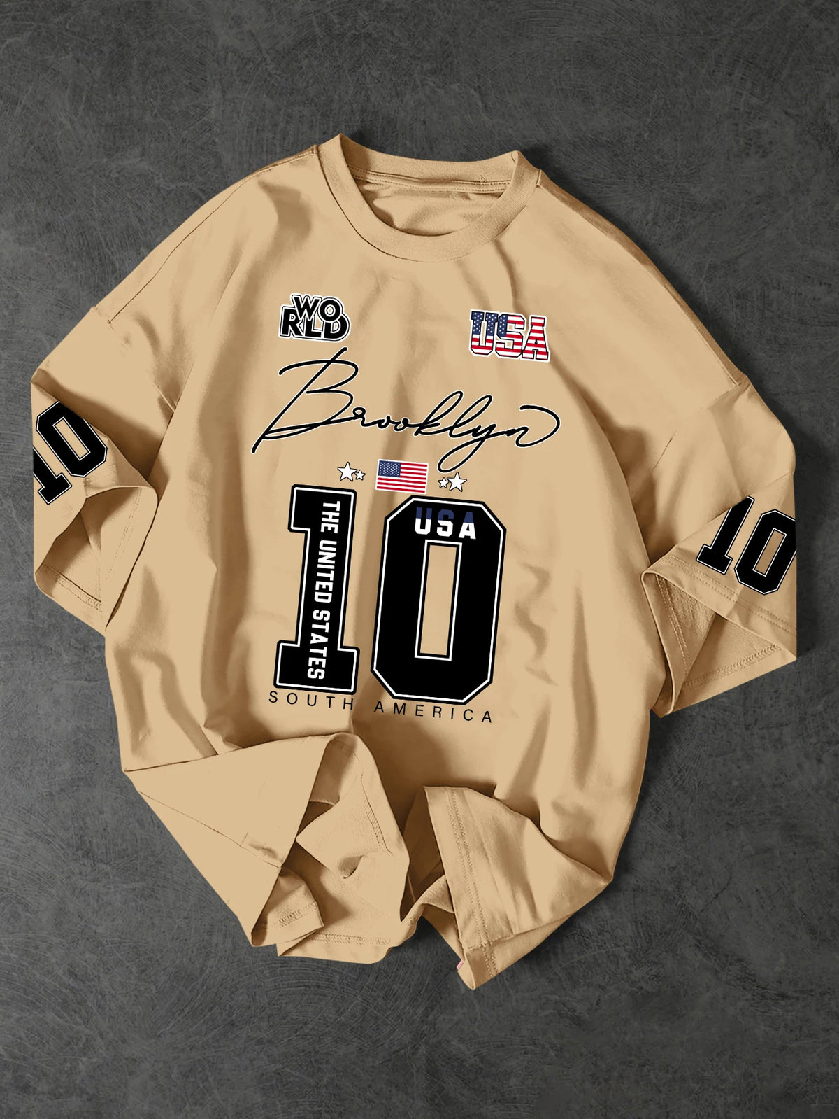 Brooklyn Style 10 Print Oversized T-Shirt - Men's Vintage Streetwear Jersey Tee