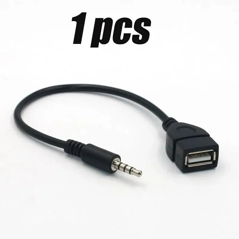 3.5mm AUX to USB Audio Cable - Car Music & Headphone Converter for Car Electronics